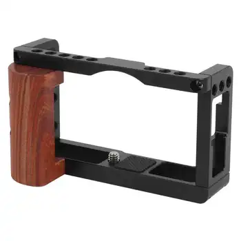 

Metal Camera Cage Wooden Handle Protection Cover 1/4 inch thread hole for Canon G7X3 Cameras Cage