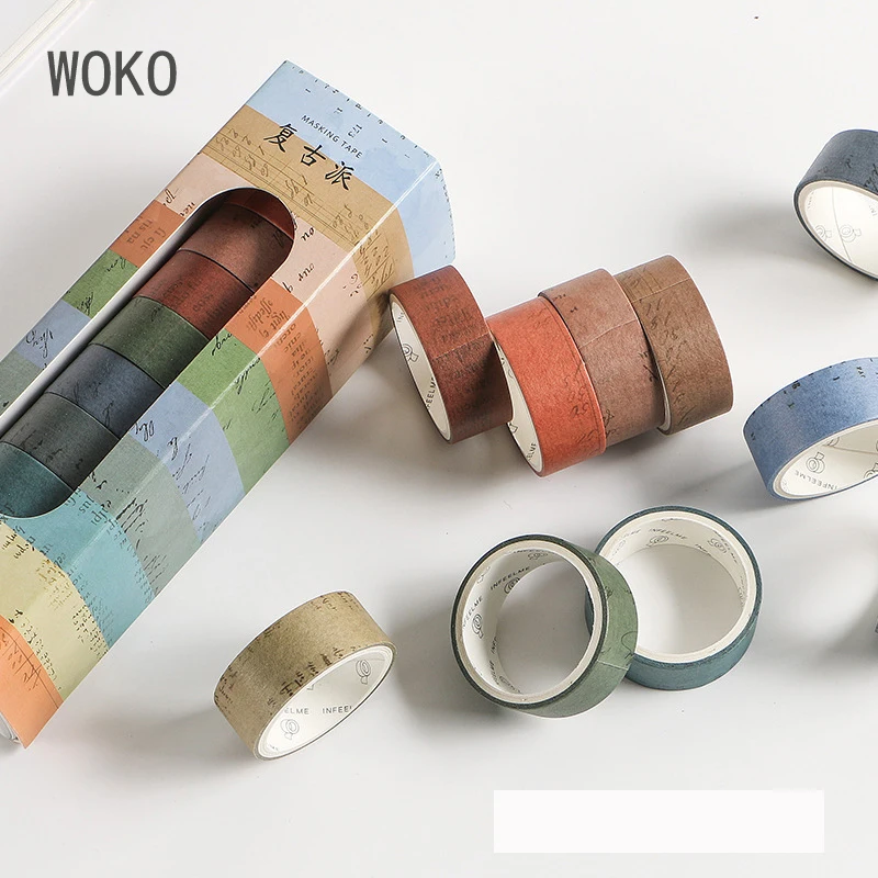 WOKO 10 рулонов Базовая окрашенная сетка черный Белый Английский Моранди коллаж