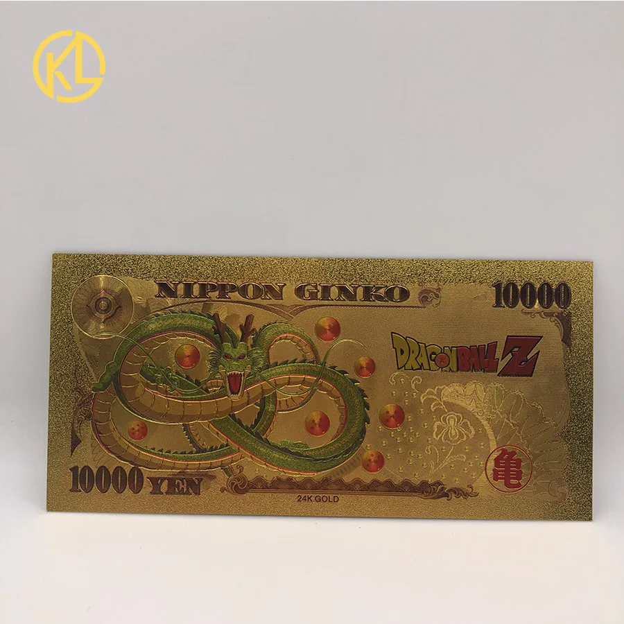 5 шт./лот Японский дракон мультфильм Broli сон Гохан Bejita 10000 Йен Золотая фольга банкноты с COA рамкой для детей хороший подарок