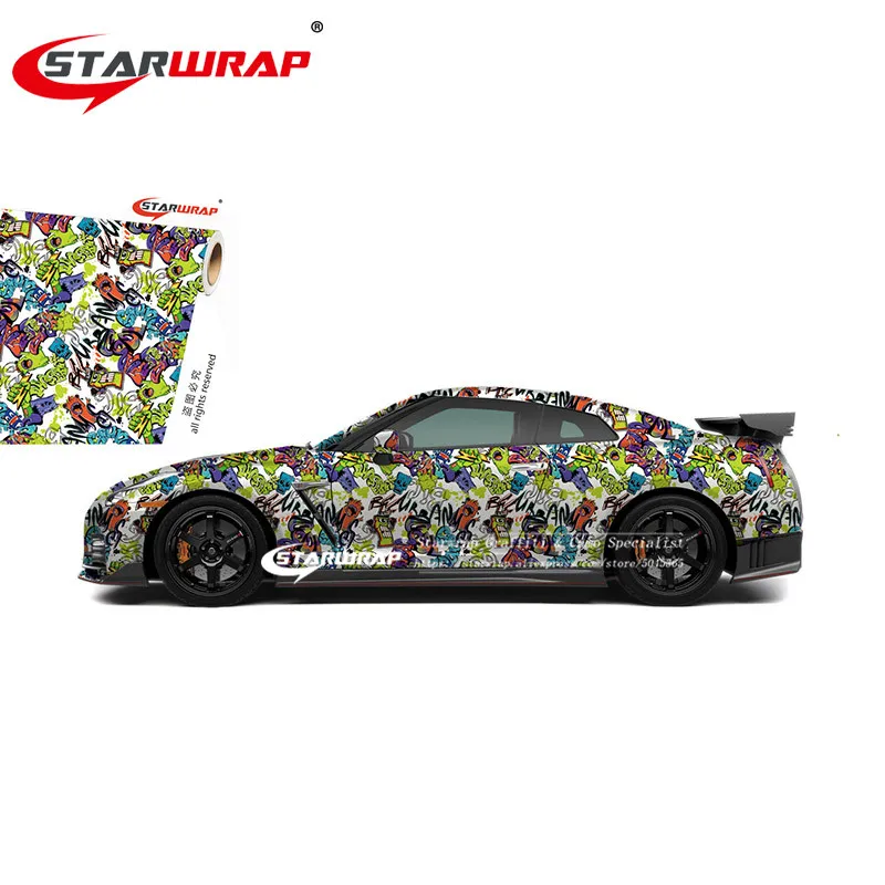 Starwrap мультяшная камуфляжная оберточная пленка камуфляжная виниловая упаковка для автомобиля Наклейка различных размеров матовая и глянцевая поверхность выбор