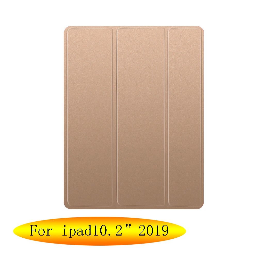 Чехол с карандашом для iPad 10,2 дюймов, умный чехол из искусственной кожи, защитный чехол, чехол с функцией автоматического сна/пробуждения для модели A2197 - Цвет: gold
