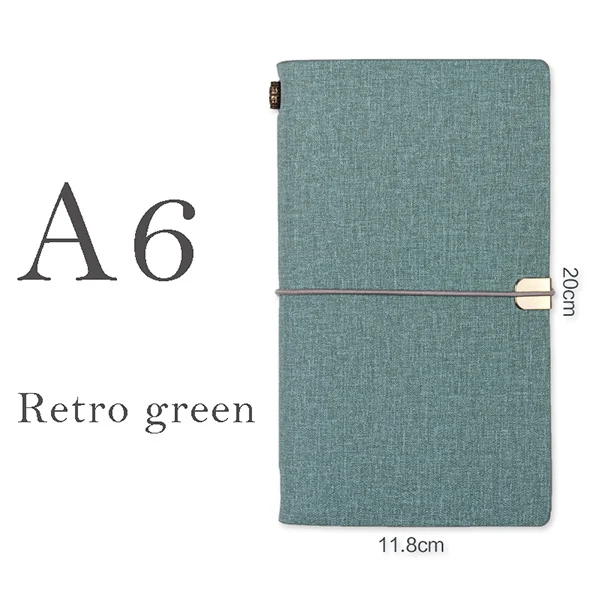 Retro green Agenda Bullet Journal Planner A6 отрывная ручная книга ретро блокнот дневник бизнес-блокнот s может быть настроен - Цвет: Retro green