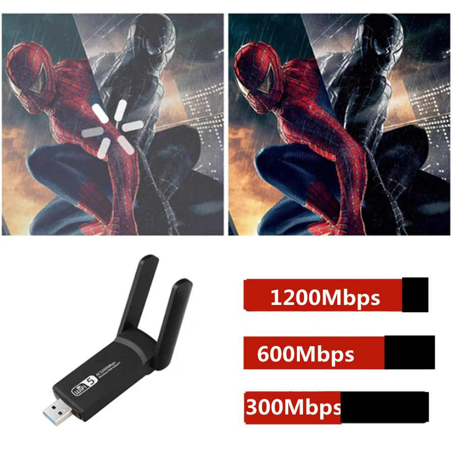 GRWIBEOU 2.4G 5G 1200Mbps Wifi Usb Dongle Ăng Ten AP Wifi Băng Tần Kép Wi-Fi Usb 3.0 Lan Ethernet 1200M wifi card for desktop