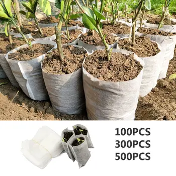 

100/300/500pcs Plant Nursery Pot Seedling-Raising Bag Non-woven Plant Growing Bag Biodegradable Grow Bag Garden Supplies 7x9cm
