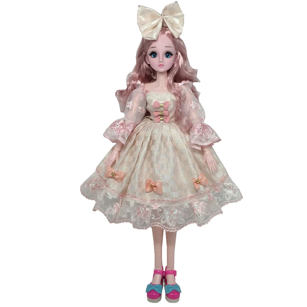 Кукла BJD, одежда для 1/3, кукла 60 см, платье с цветочным узором для девочек, с бантом, подходит для 60 см, 1/3, кукла BJD, модные аксессуары для кукол - Цвет: bjd doll clothes