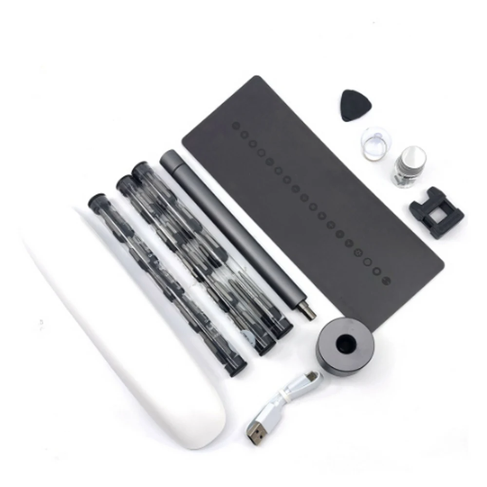 

1F Mini Electric Screwdriver Rechargeable Cordless Power Screw Driver Kit with LED Light Lithium Battery Operated