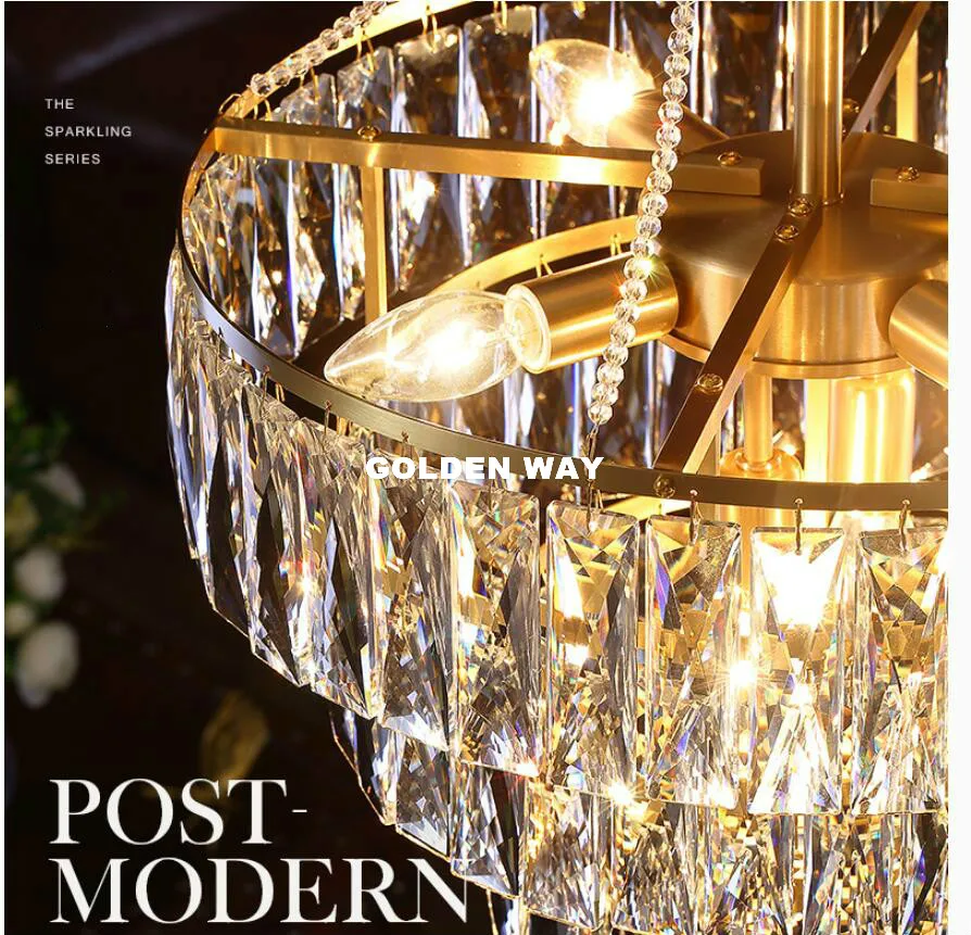 Современные Бронзовые Хрустальные подвесные светильники для гостиной лампы люстры декоративные хрустальные крытые светильники AC Хрустальные подвесные лампы Подвеска