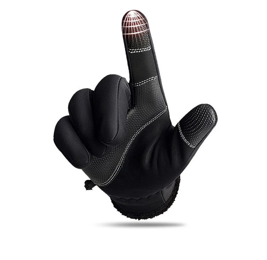Зимние перчатки с сенсорным экраном для мужчин водонепроницаемые перчатки зимние молнии женские Ветрозащитный для езды теплые спортивные флисовые лыжные