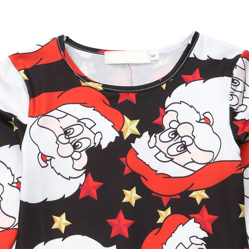 Christmas Costume Christmas New Santa Digital Print Parent-child Dress Santa Claus Dresses