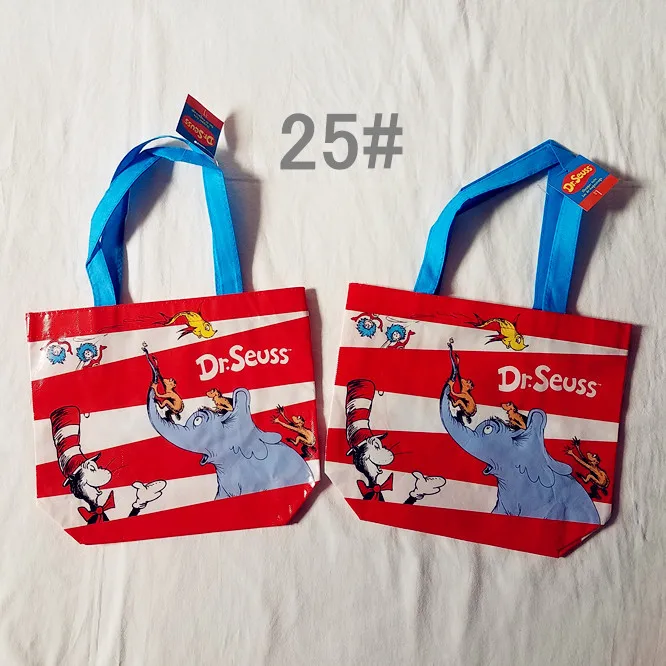 25 10 шт./лот DR. Seuss Кот в шляпе шоппер сумки для покупок печать нетканый рециркулируемый мешок нетканые ткани - Цвет: 25