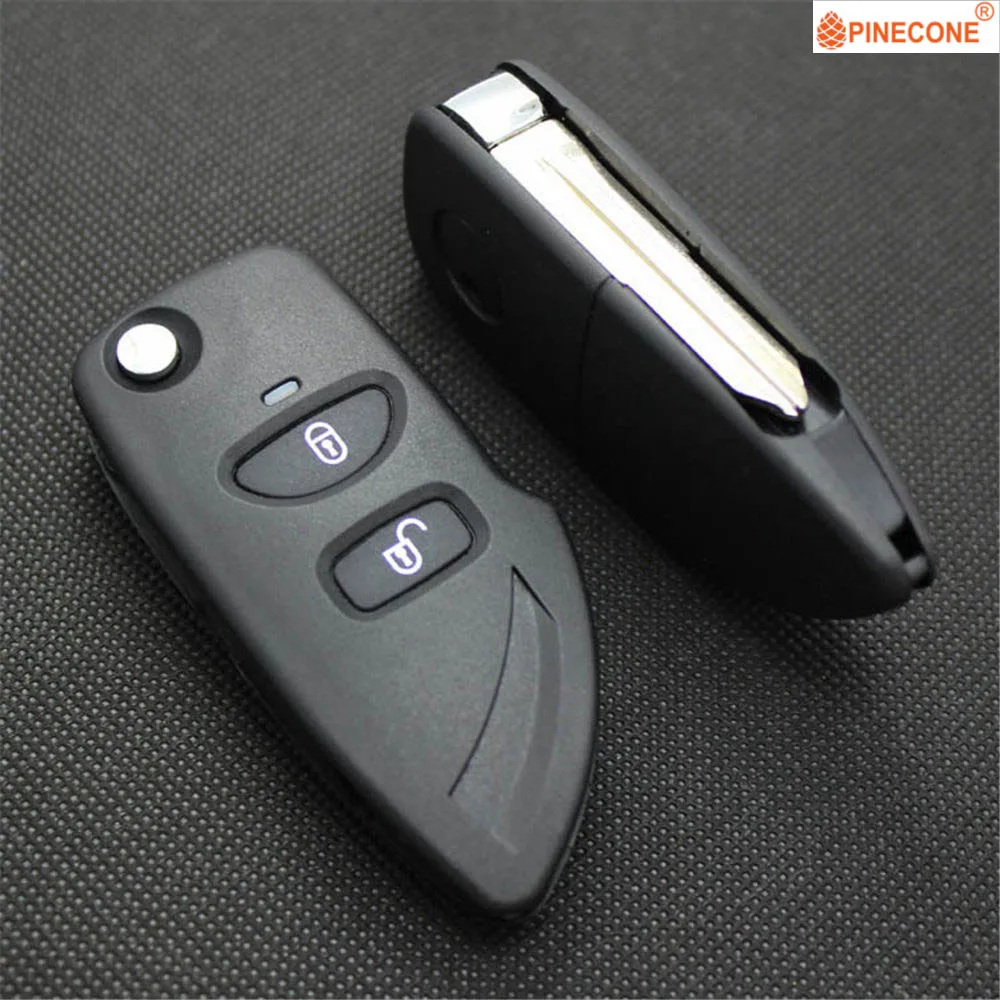 PINECONE for KIA SPORTAGE Car Key Case Shell Uncut Brass Blade Car Styling Modified Remote Blank 2 Buttons Key Shell