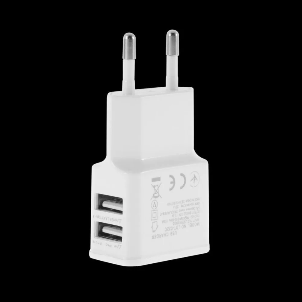 Универсальное зарядное устройство для мобильного телефона с двумя USB разъемами европейского стандарта, 5 В, 2 А, зарядное устройство для путе... Универсальное зарядное устройство для мобильного телефона с двумя USB разъемами европейского стандарта, 5 В, 2 А, зарядное устройство для путе...
