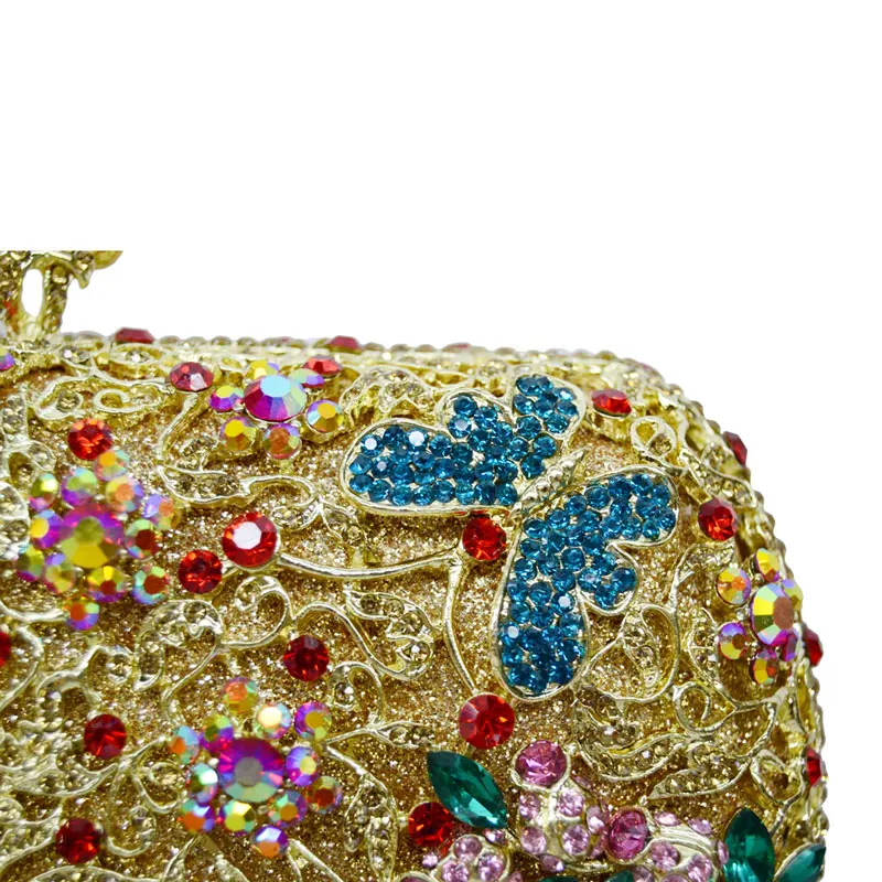 Классический Золотой Кристалл женский клатч сумка на плечо ручной работы металлический клатч Свадебные вечерние сумки-мессенджеры Дамский кошелек