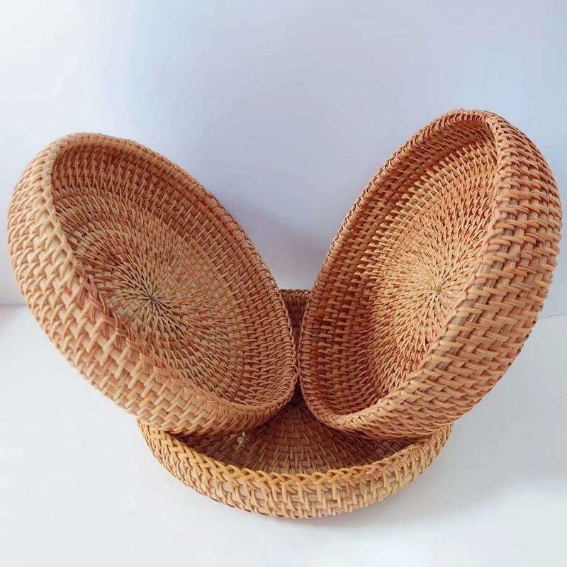 Woven Storage Basket Rattan Basket Desktop Storage Woven Basket Wicker Basket Wooden Basket Woven Basket Nut Basket Dried Fruit
