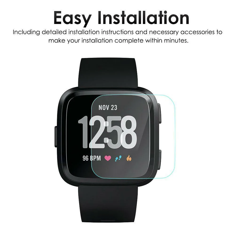 2 шт протектор экрана для Fitbit Versa закаленное стекло TPU Защитная пленка для экрана для Fitbit Versa/Versa 2 Смарт-часы