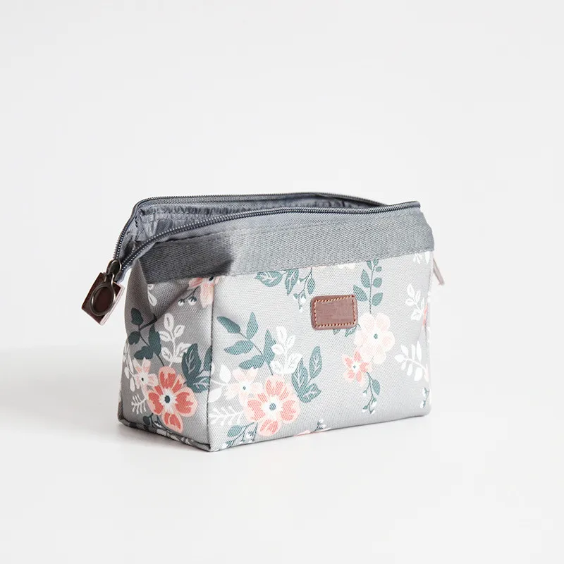 Light Gray Модный женский косметический чехол для макияжа с фламинго, водонепроницаемая Портативная сумка для хранения с цветочным принтом, модная косметичка - Цвет: Light Gray