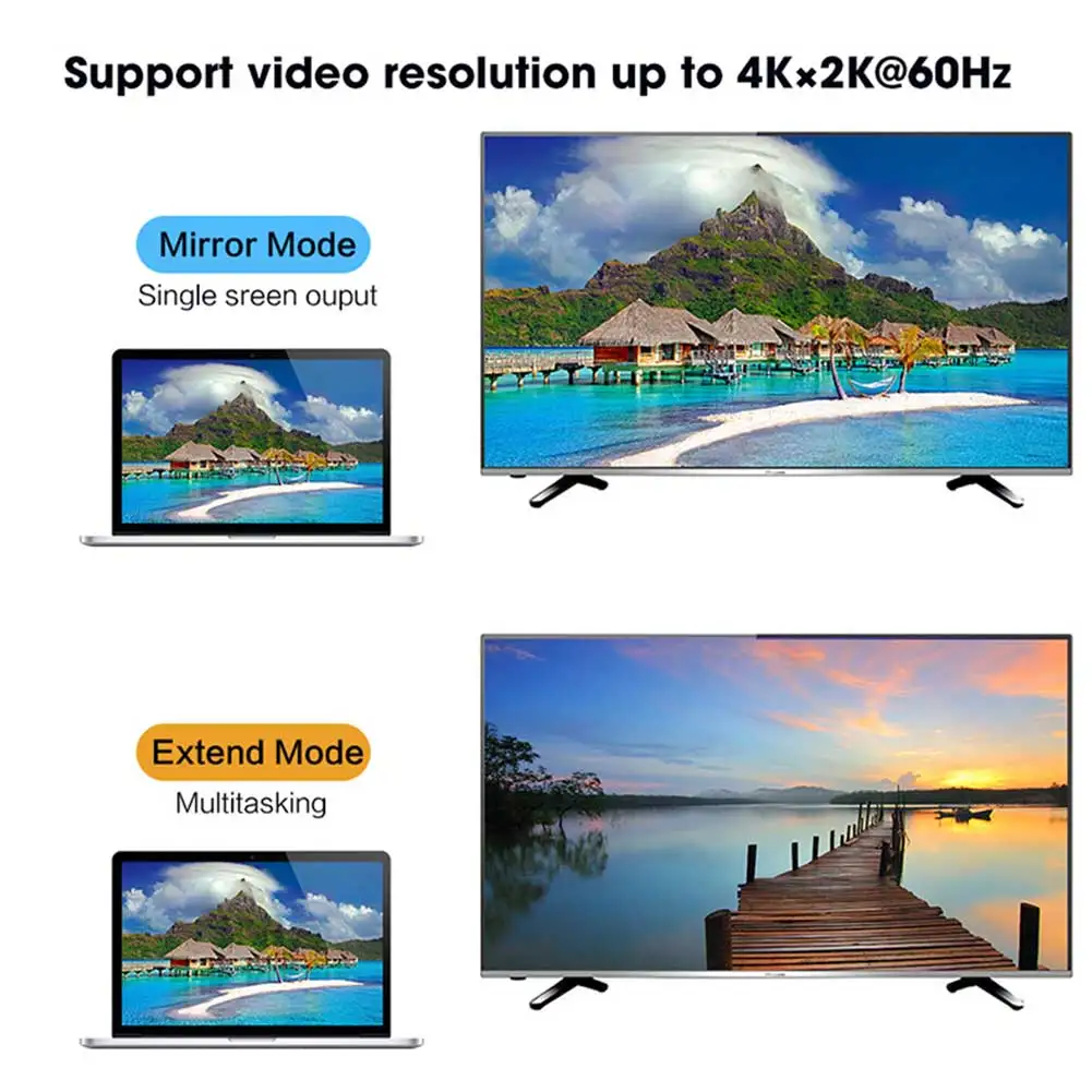 Hdmi to vga adapter Male To Female Cable Converter DP To HDMI-compatible Max 4K 60Hz Displayport For Laptop Computer PC HDTV Projector