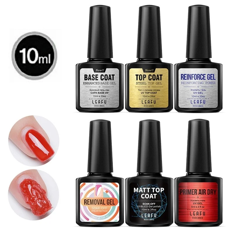Modelones Base Coat Top Coat Uv Nail Gel Polish Long Lasting Soak Off
