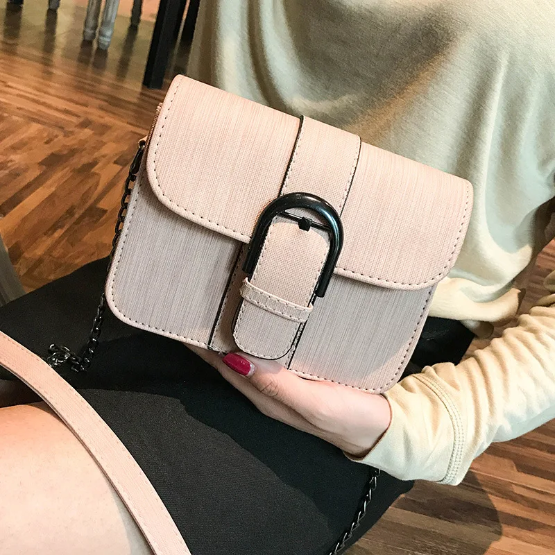 

2019 Spring And Summer New Style WOMEN'S Bag Fashion Linen Finish Leather Belt Square Sling Bag Shoulder Diagonal Bag