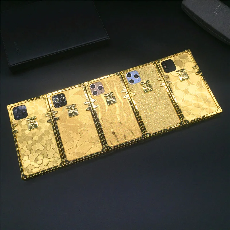 YXAYN Luxury Square Gold Glitter Case for iphone X XR XS MAX 7 8 Plus  Soft Silicone Cover Phone Cases for iphone 12 11 PRO MAX