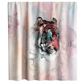 

Colorful Funny Cute Tiger Black and White Shower Curtain Sets