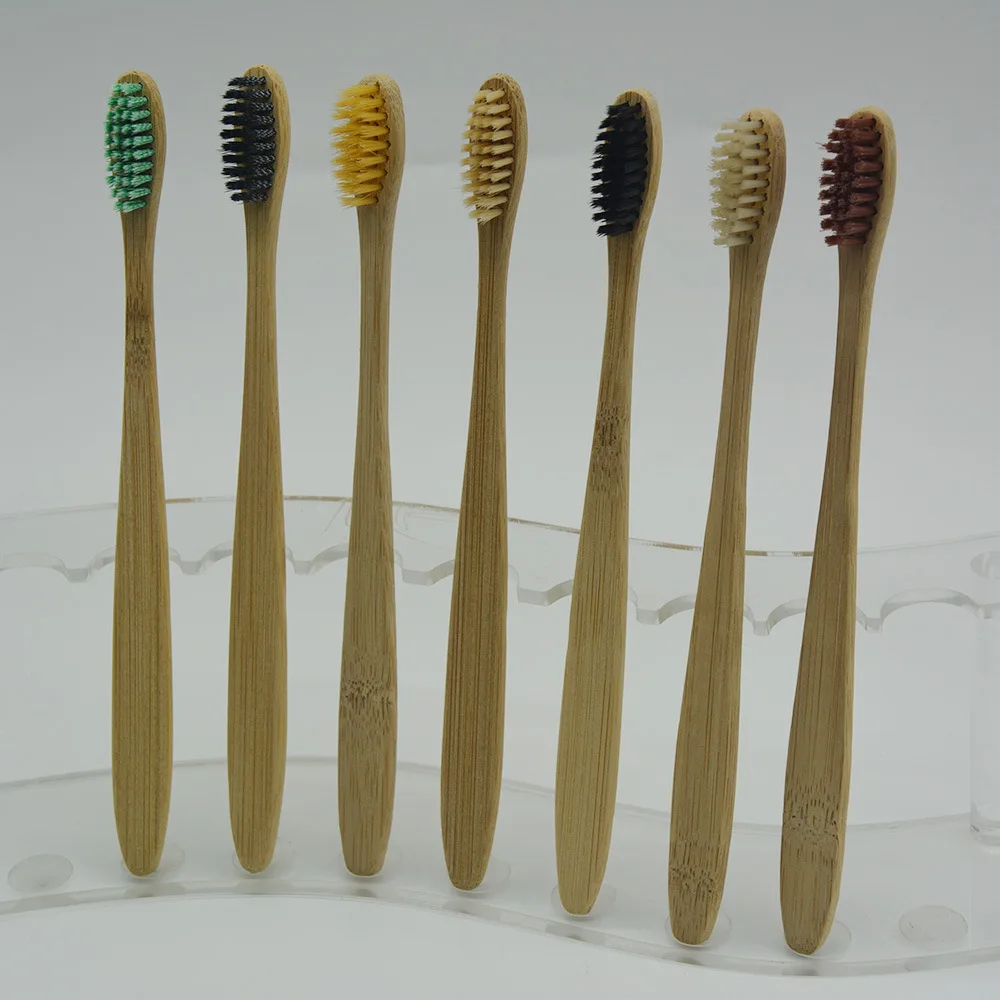 White Small Head Bamboo Toothbrush Entirely Natural Bamboo Handle Medium Hair Toothbrush with Cassette