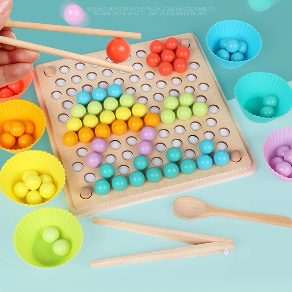 77 Beads Hand-Eye Coordination Teaching Aids Montessori Material Toy 1