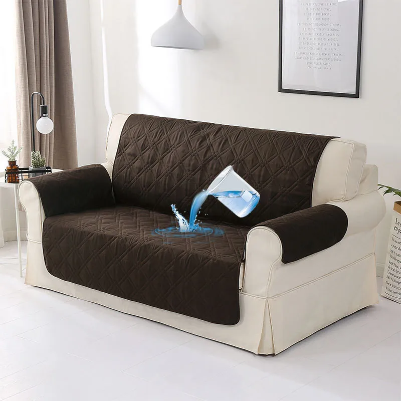 

Waterproof Quilted Sofa Cover Removable Pet Dog Kid Mat Armchair Furniture Protector Washable Armrest Couch Covers Slipcovers