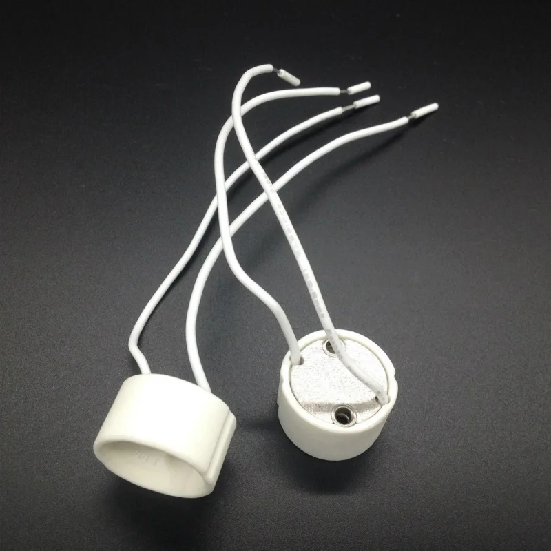 

1PC LED Strip Connector Lamp Socket GU10 Base LED Spotlights Holders Ceramic Version Wire For aging lamp holder Silicone Line