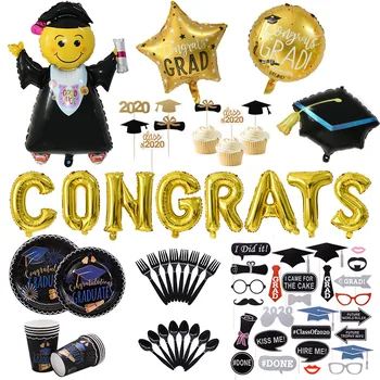 

Graduation Photo Booth Props Graduation Party Decorations Congrats Grad Banner Graduation Balloons Backdrop Class Of 2020