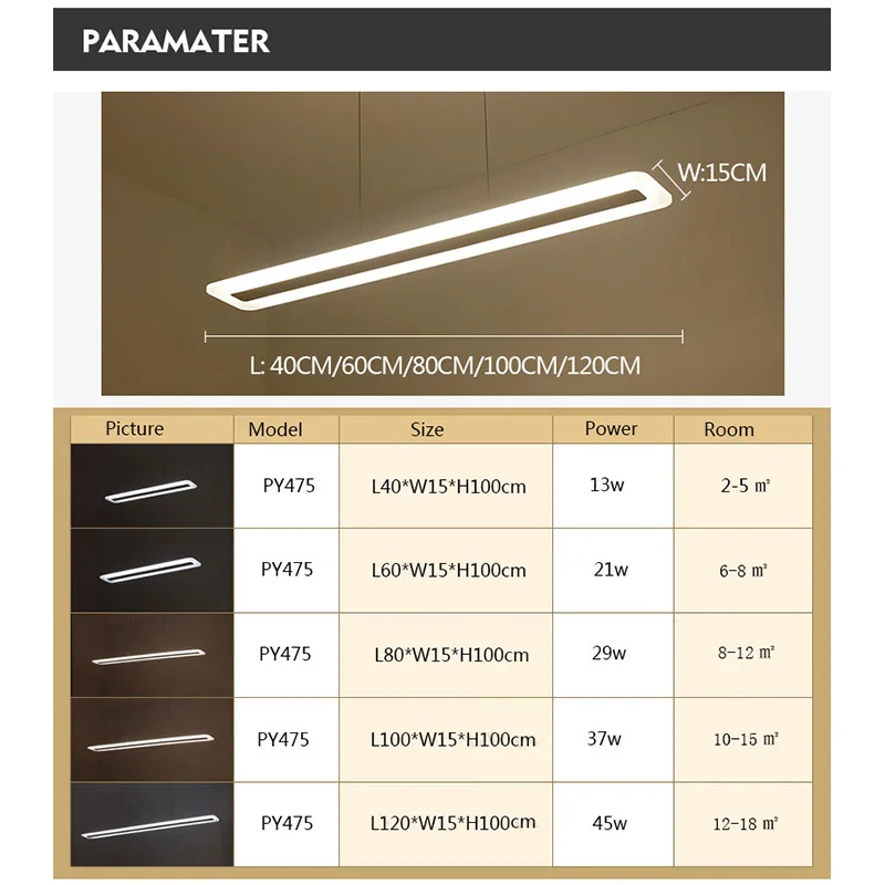 L40-120cm, современный подвесной светильник для кухни, столовой, гостиной, светодиодные подвесные светильники из металла+ акрила, подвесной светильник