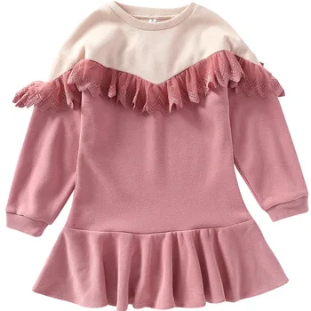 

Danmoke Big Girl Dress 4 To 12 Years Ruffles Long Sleeve O Neck Winter Overall Dress For Teen Girls Cotton Clothes