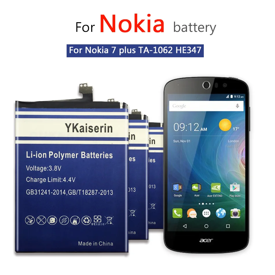 4600 мАч аккумулятор мобильного телефона для Nokia 7 Plus TA-1062 HE347 сменный аккумулятор с инструментами для ремонта в подарок