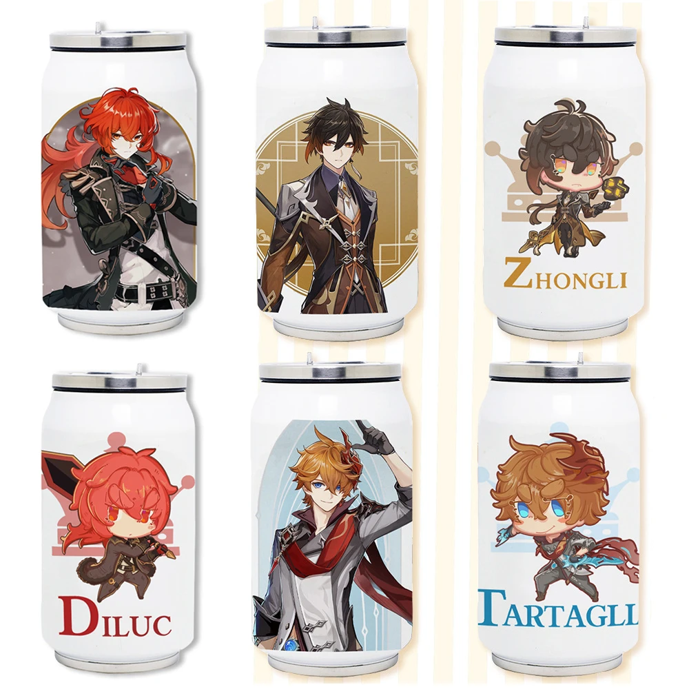 Genshin Impact Childe Zhongli Paimon Keli Cosplay Thermos Bottles Cups Anime Kawaii Accessory For Boys Girls Collections Gifts Costume Props Aliexpress
