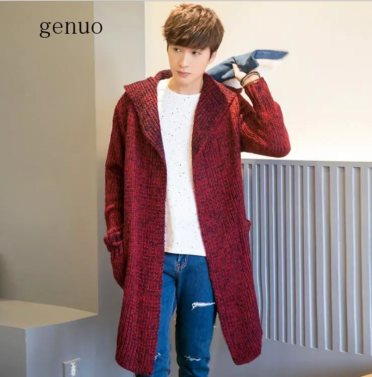 2020 Spring Loose Long Mens Cardigans Sweaters New Fashion Big Size ...