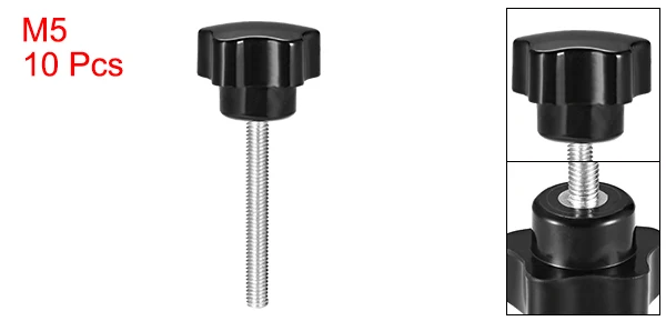 M5 x 50mm Uxcell 10 блоки из серии "Звездные войны", детские ручки M5/M6/M8/M10/M12 10/15/16/20/25/30/35/40/50 мм с наружной резьбой Сталь цинка серьги-гвоздики черный PP - Цвет: M5 x 50mm
