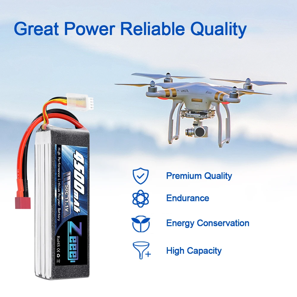 2 единицы Zeee 11,1 V 4500 мА/ч, 50C 3S LiPo Батарея с Т-образный разъем XT60 Разъем для RC автомобиль Heli Quad Дрон Heli коптера RC самолет