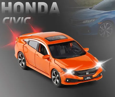 1:32 Сплав Honda civic литые под давлением модели автомобилей Автомобильный звуковой светильник вытяжной автомобиль игрушка Миниатюрная модель машинки игрушки Детский подарок - Цвет: No box