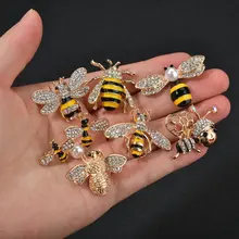 MissCyCy новые Стразы Броши с насекомыми для женщин пчела эмалированная брошь на булавке ювелирные изделия бижутерия для свадьбы, вечеринки лучший подарок