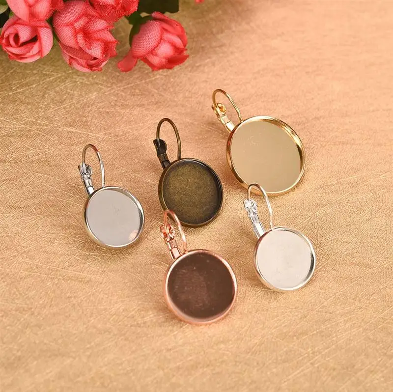 10 шт 12 14 16 18 20 мм Французский рычаг Серьги Крючки основа для кабошона серег