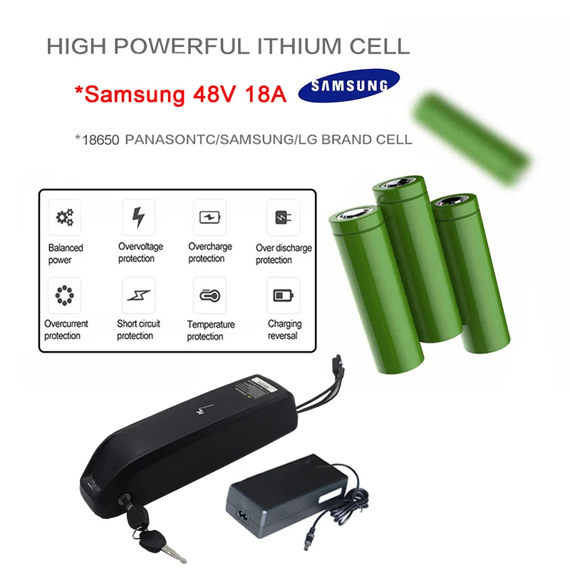 48V18A Sam battery 48V 500W Набор для электровелосипеда 48V 18A литиевая аккумуляторная батарея Samsung Передняя Задняя электрическая двигатель конверсия Ebike elebicicleta eletrica - Цвет: 48V18A Sam battery