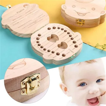

TTLIFE Baby Teeth Keepsake Boxes Wooden Tooth Fairy Box Child Kids Tooth Storage Holder Organizer Wooden Tooth Box for Kids Gift