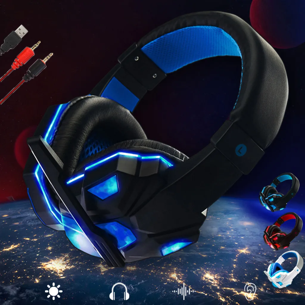 CARPRIE игровая гарнитура стерео с глубокими басами светодиодный