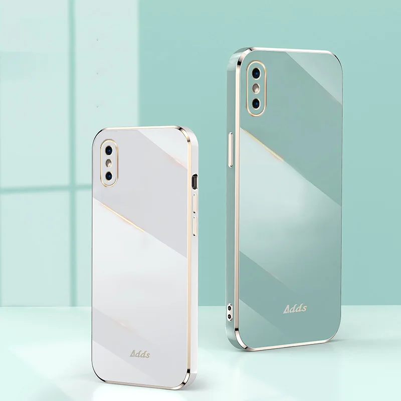 Custodia Placcata Con Cornice Quadrata Per Iphone Xs Max Bling Oro Per Iphone Xs Max Custodia Placcata A Colori Fundas Cover Per Apple