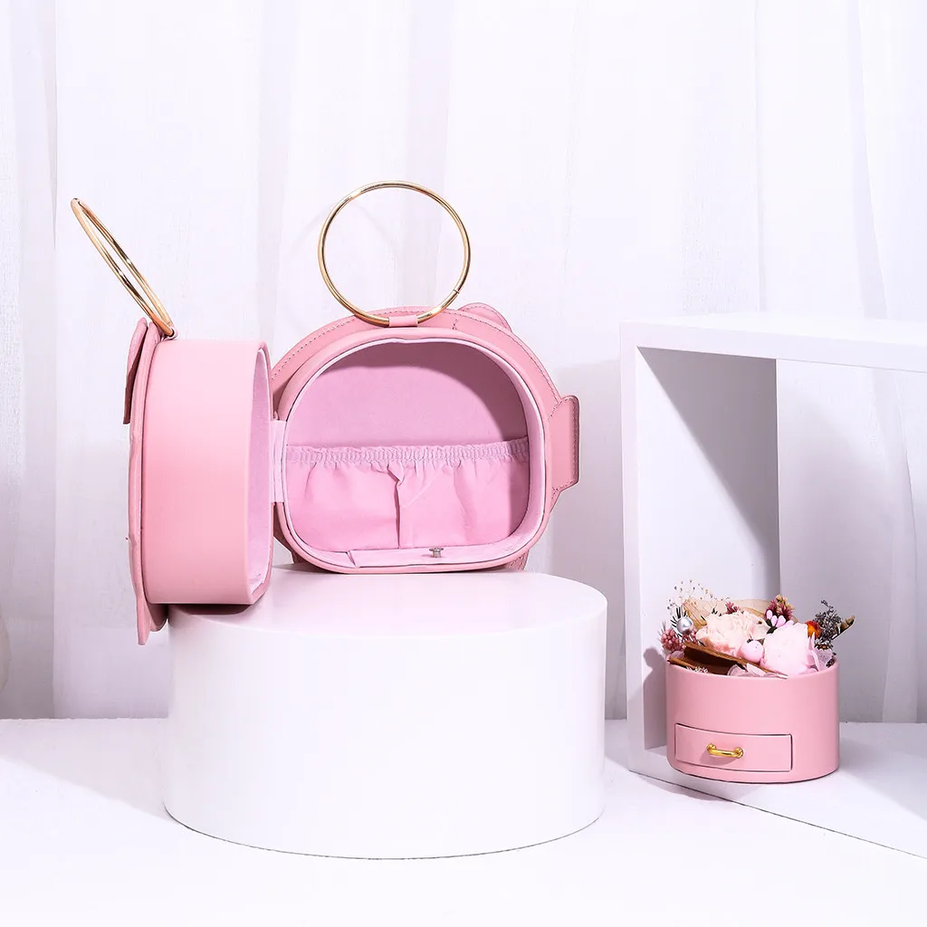 Rose Bouquet Flower Storage Box Jewelry Lipstick Showcase Gift Box Case Bag New NEW Household products 20190819