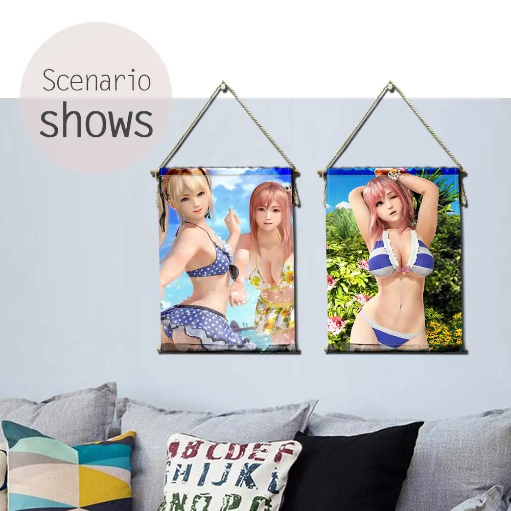 DEAD OR ALIVE XTREME DOAX декоративная краска для стен искусство красоты плакат современной плотной древесины хлопковая нить подвесной вал прокрутки краски