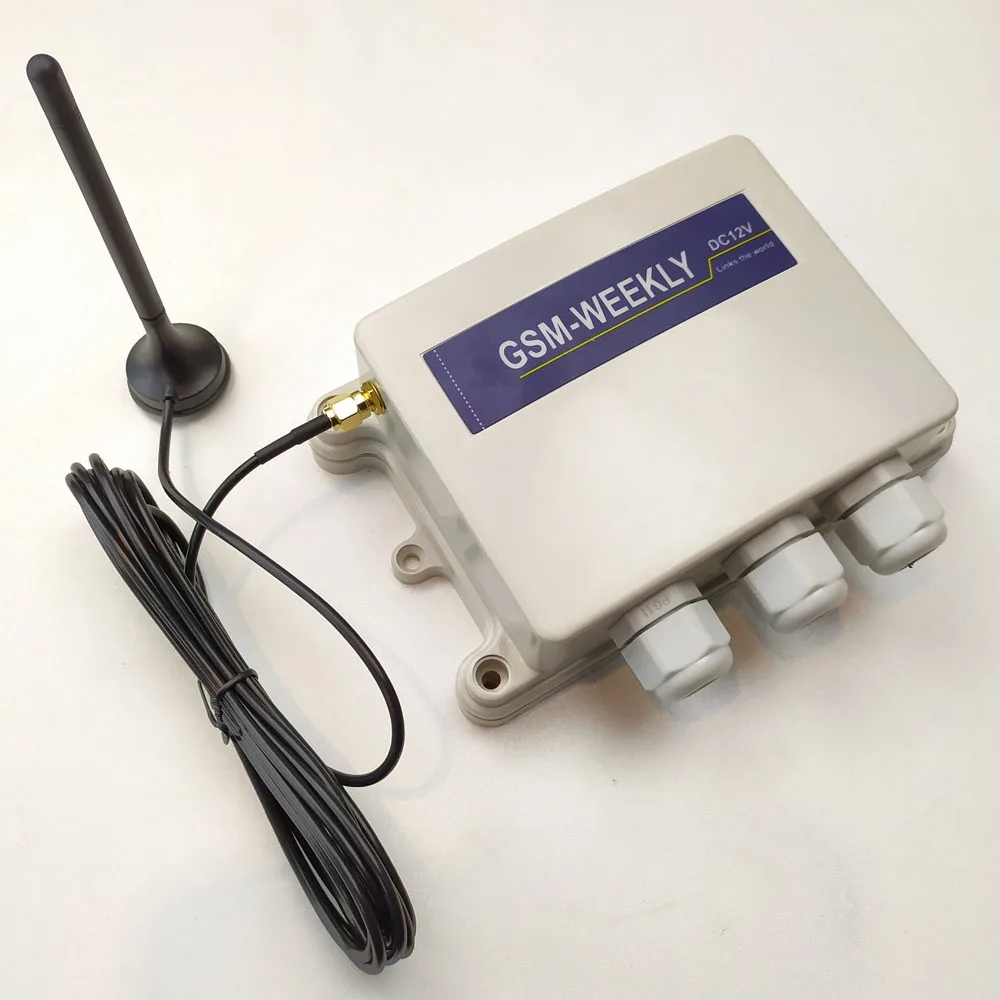 GSM remote controller box two output one alarm input and rechargeable lithium battery on board for safety alarm