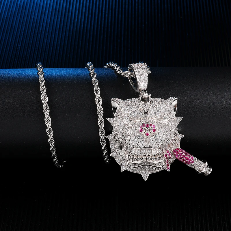 JKJF Collar con colgante de rey corona Bling Hip Hop