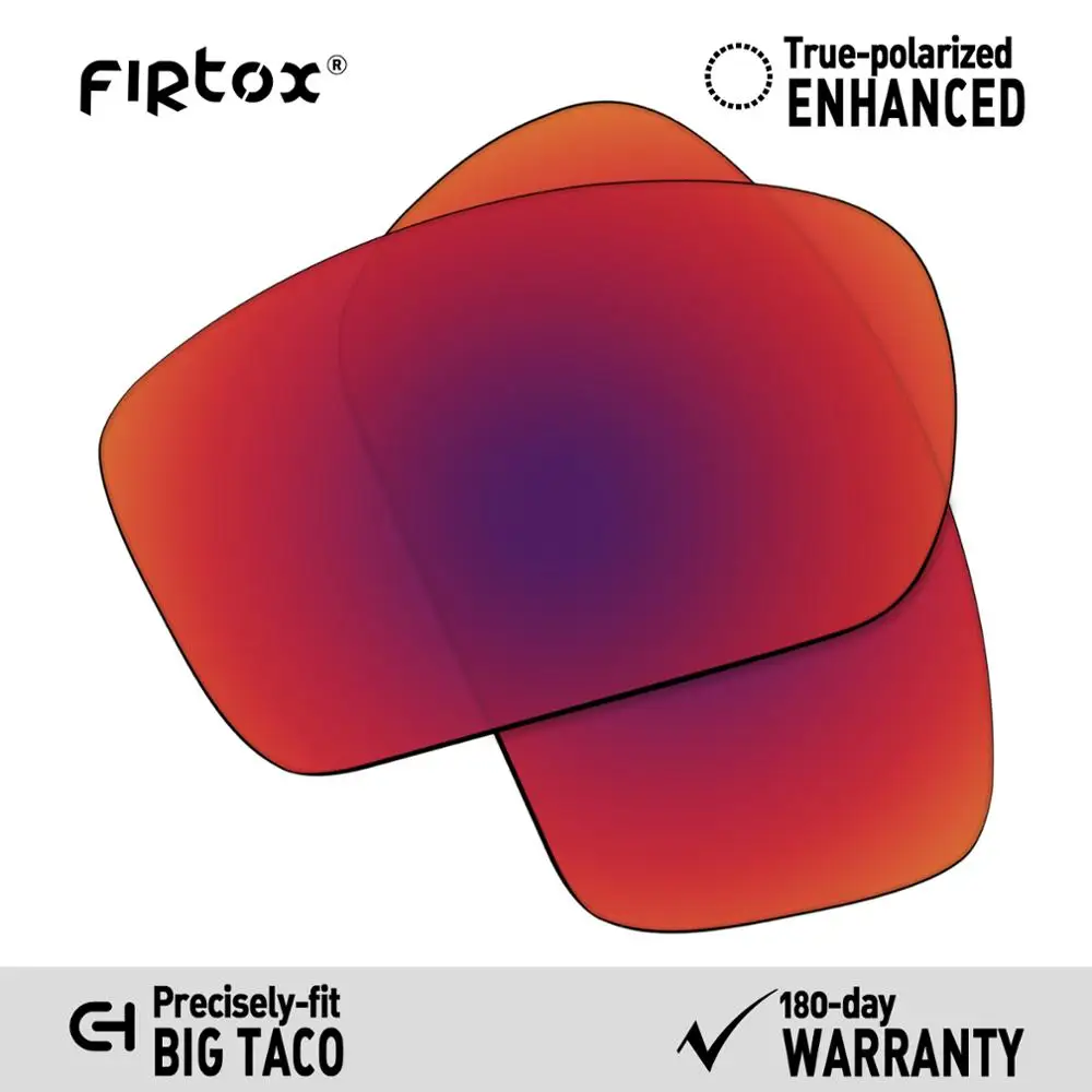 Purple Red Firtox настоящие поляризованные Сменные рассеиватели UV400 для солнцезащитных очков-солнцезащитных очков Окли Биг Тако OO9173(Только Совместимые линзы)-несколько цветов - Цвет линз: Purple Red