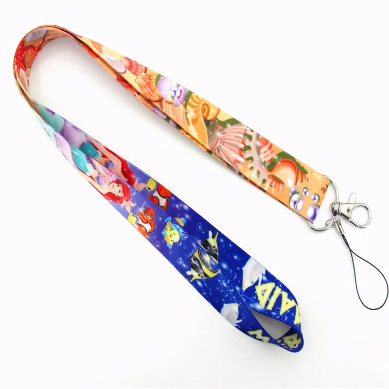 New anime Cute Cartoon Neck Strap Lanyard for keys ID Card Gym Mobile Phone Straps USB badge holder DIY Hang Rope - Цвет: C
